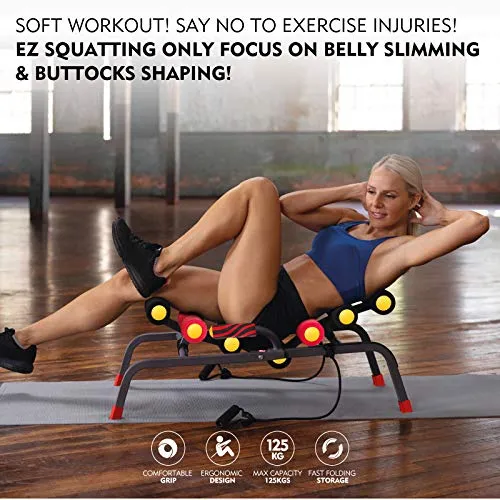 MBB EZ Squatting, Roller Massage Machine,Home Gym Equipment, 10 in 1 Exercise Machine,Ab Machine,Burn Fat All Over Your Body,Protect Your Knees. Abs and Total Body Workout,Brand and Patent Owner