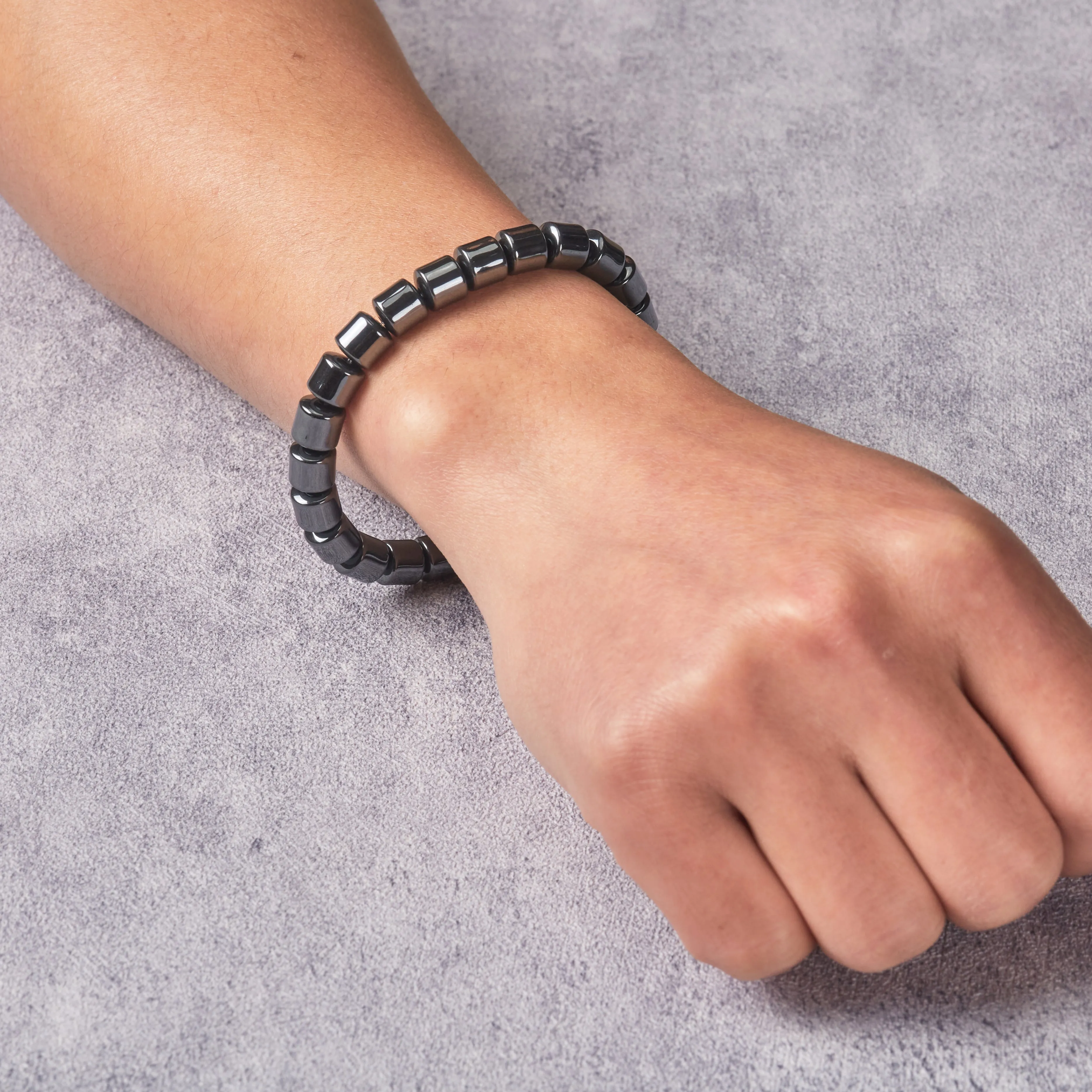 Men's Hematite Stretch Bracelet