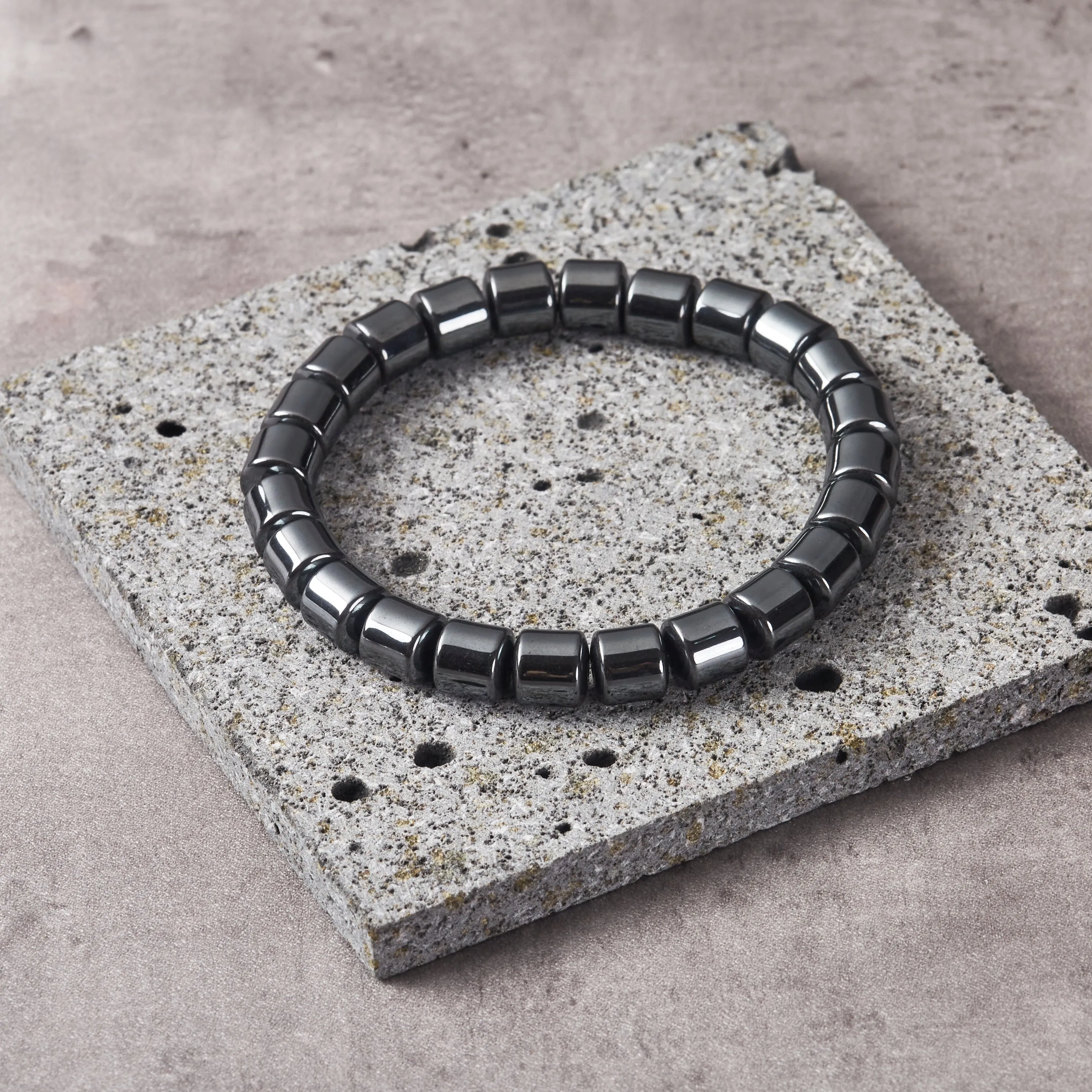 Men's Hematite Stretch Bracelet