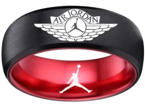 Michael Jordan Ring 8mm Black & Red Wedding Ring Sizes 6 -13 #jordan #airjordan #jordanbrand