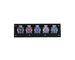 Power Assemblies 5 Position CAM Lock Panel, 400 Amp, 3 Phase 120/208V, Male, 90°, Double Set-Screw Connections with NEMA 3R Clear Snap-Back, Series 16 CAM Connectors, Power Distribution Panel