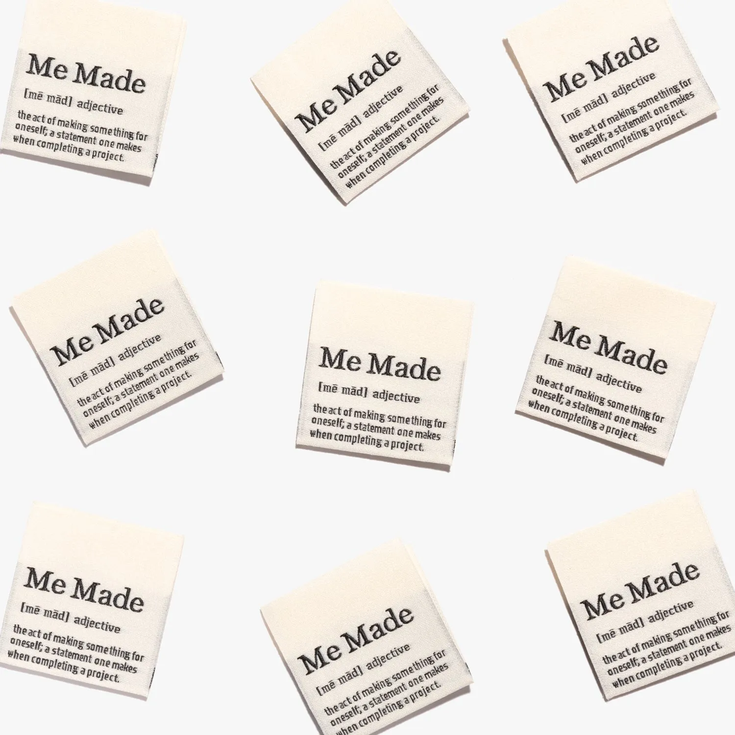 "Me Made Definition" Woven Labels | Pack of 10 | Kylie And The Machine