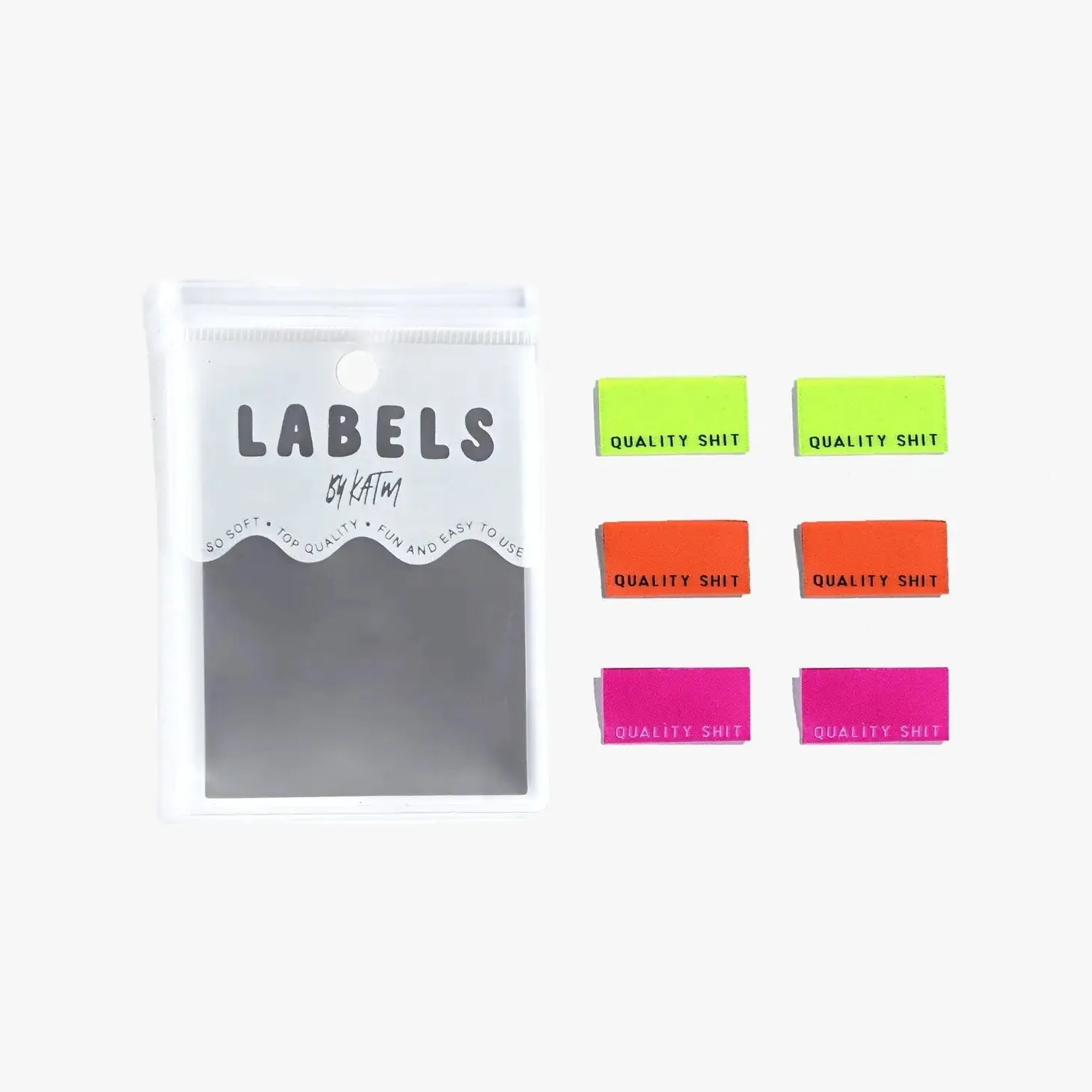 "Quality Shit" Woven Labels | Pack of 6 | Kylie And The Machine