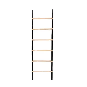 RATTAN DECORATIVE LADDER - BLACK/NATURAL