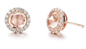 Rose Cut Simulated Morganite Earrings E0278MGR