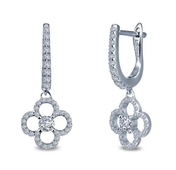 Simulated Diamond Clover Earrings E0274CLP