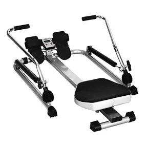 Sporfit Hydraulic Rowing Machine- Full Motion Rower, Foldable Rowing Machines w/Adjustable Resistance & LCD Monitor for Cardio Exercise, Home/Office/Apartment