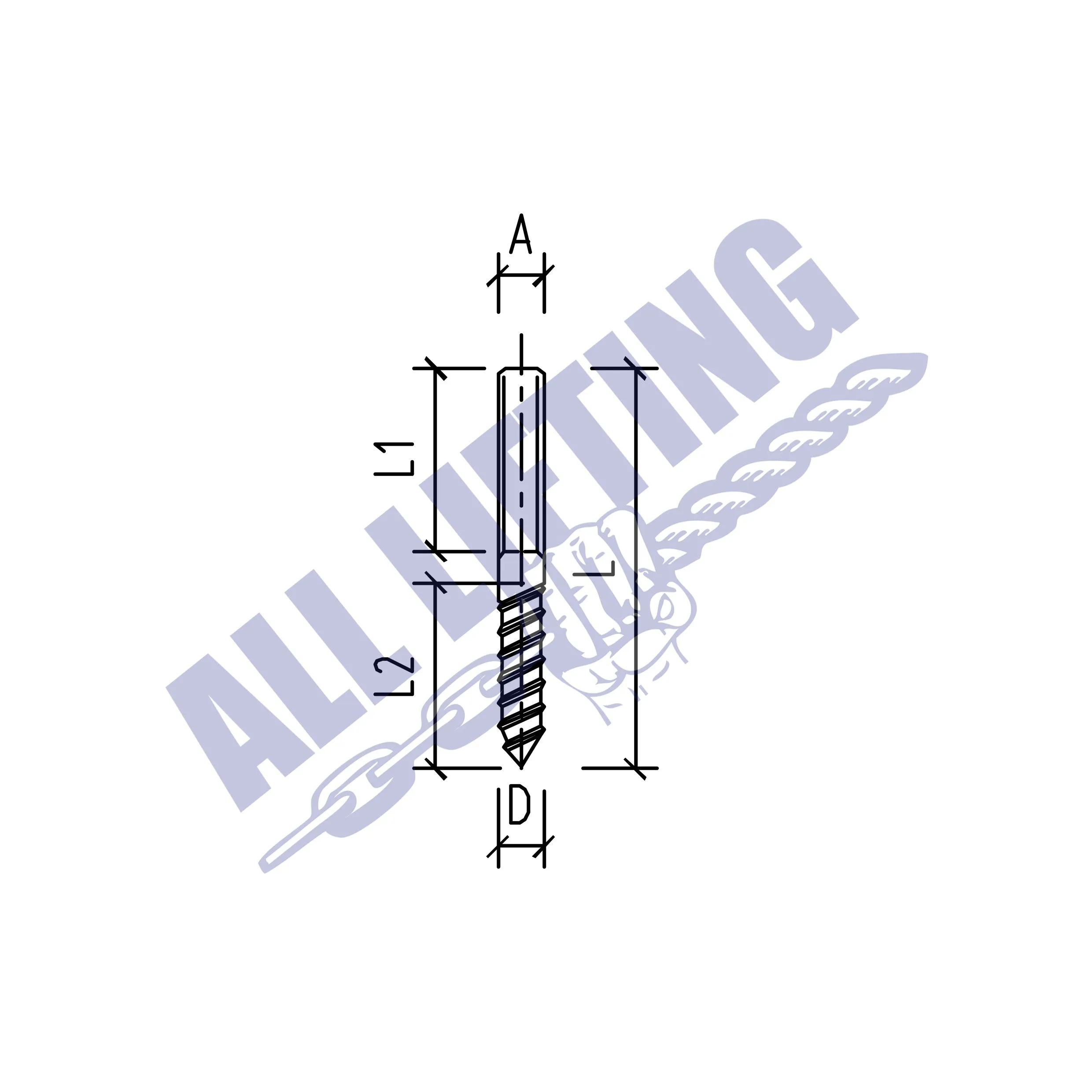 Stainless Steel Swage Stud with Lag Screw