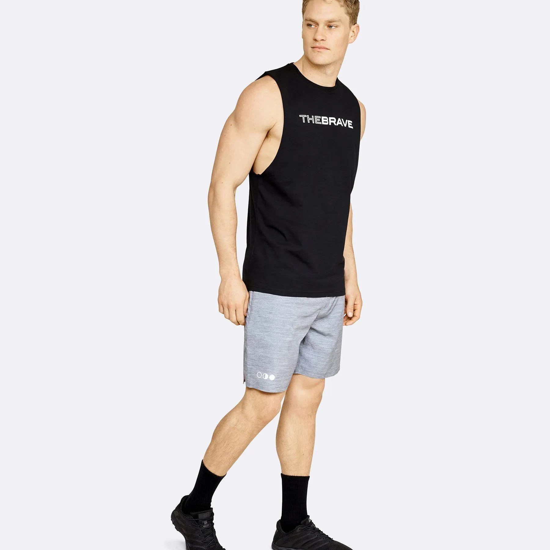 The Brave - Men's Waverider Muscle Tank - Black/White