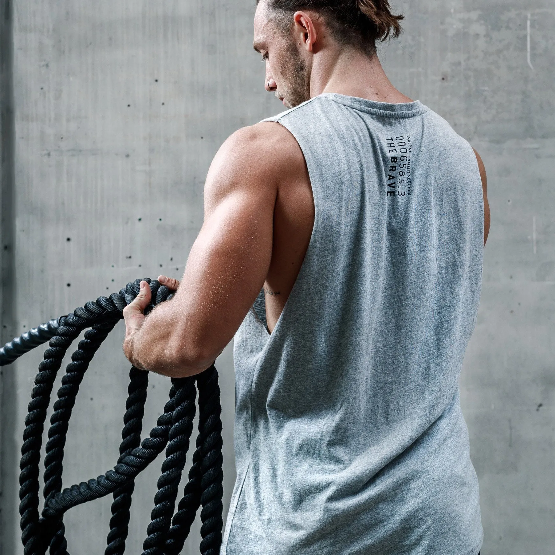 The Brave - Unisex Signature Tank - Light Grey Marl