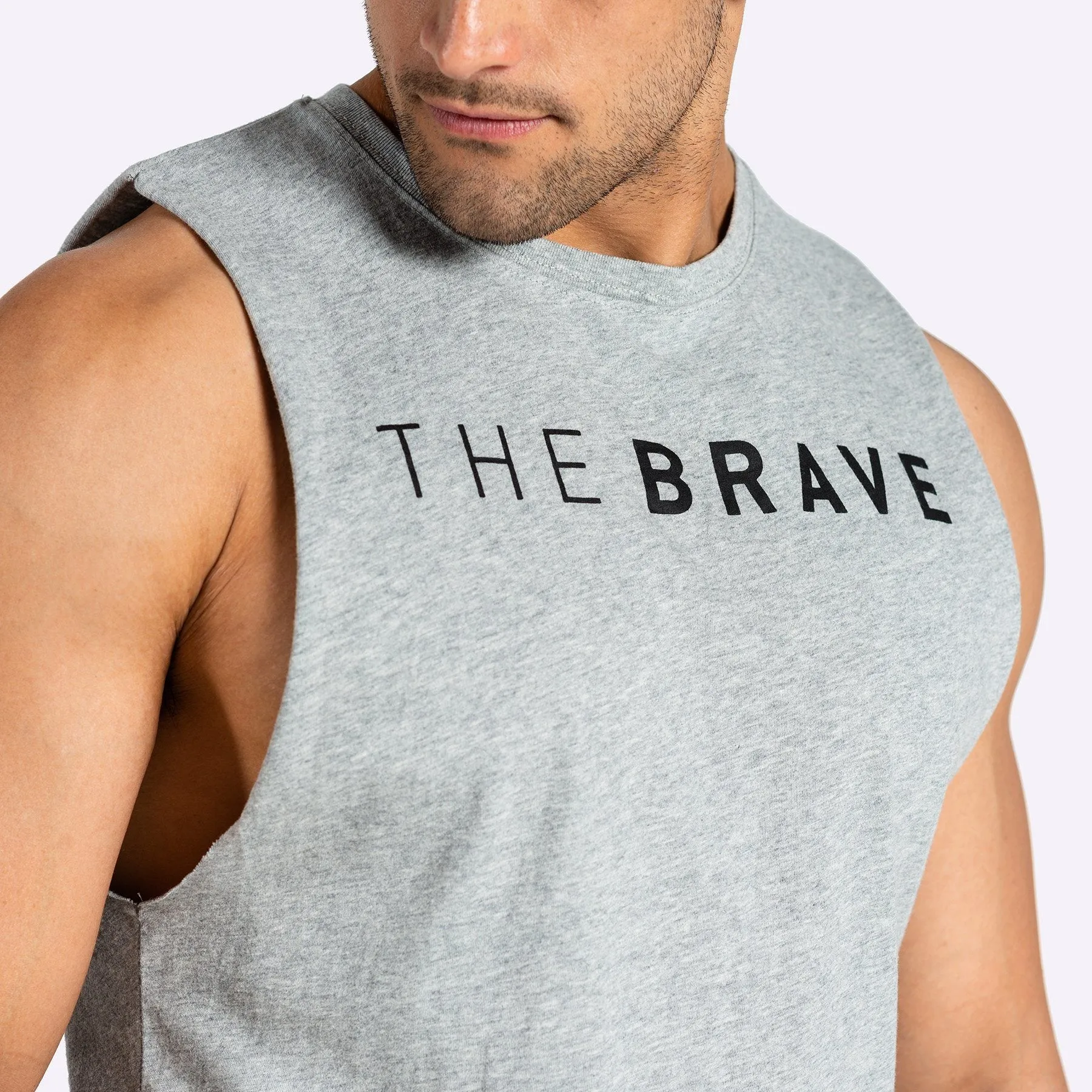 The Brave - Unisex Signature Tank - Light Grey Marl