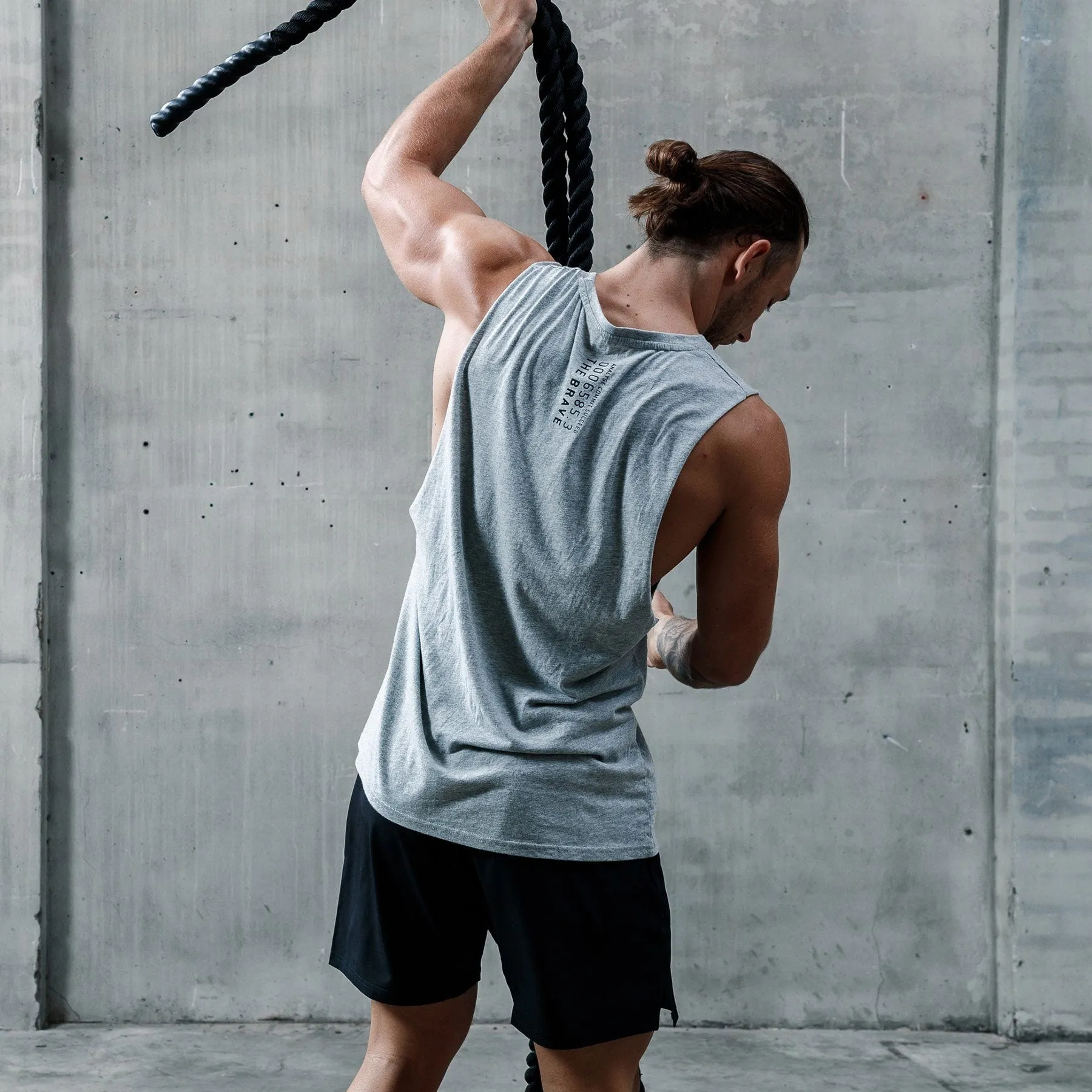 The Brave - Unisex Signature Tank - Light Grey Marl