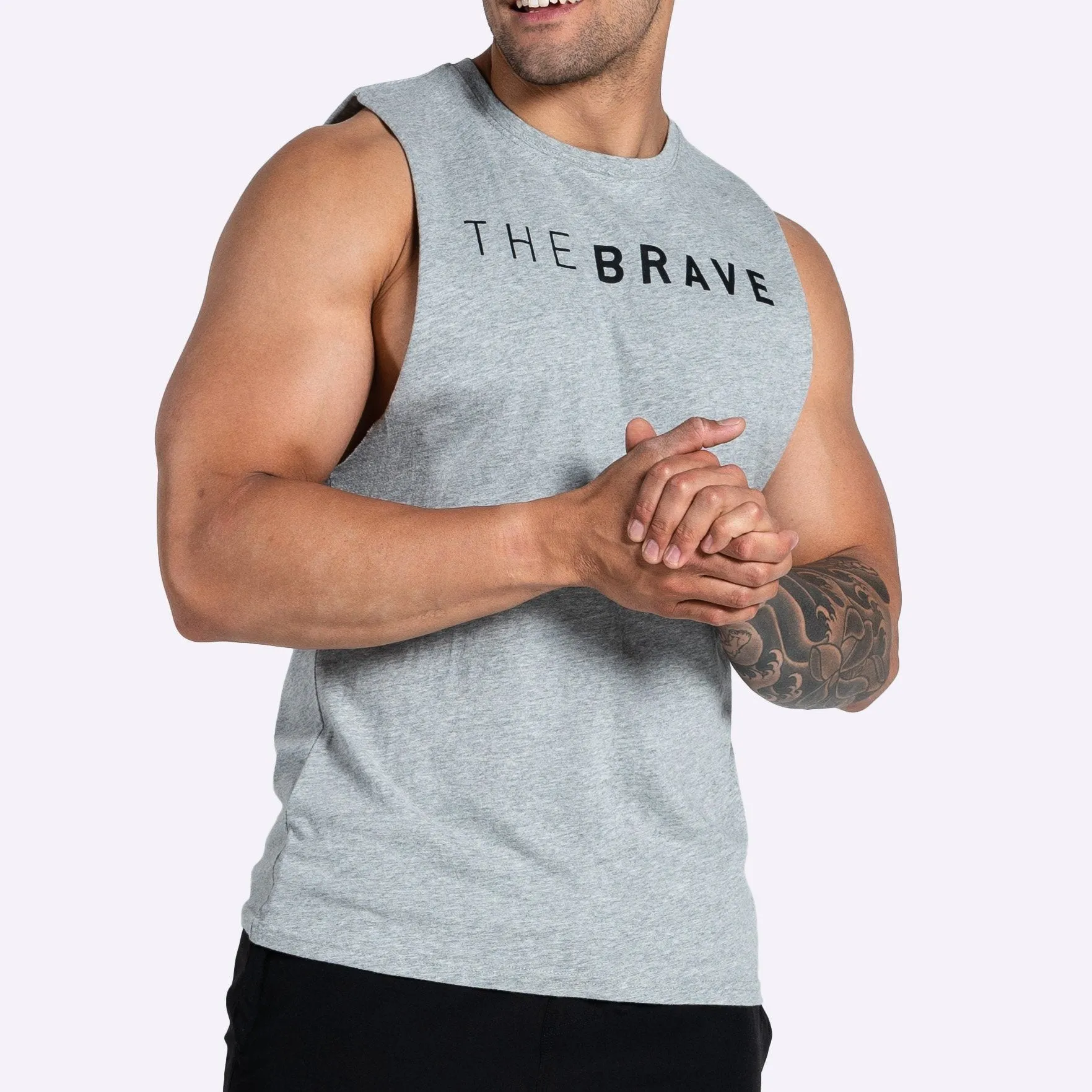 The Brave - Unisex Signature Tank - Light Grey Marl