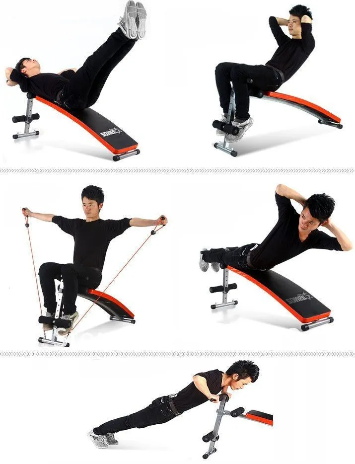 Tummy Trimmer Sit-Up Bench with Rope & Spring