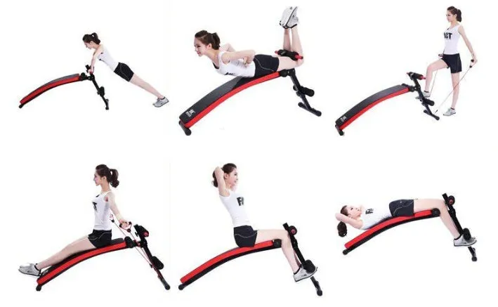 Tummy Trimmer Sit-Up Bench with Rope & Spring