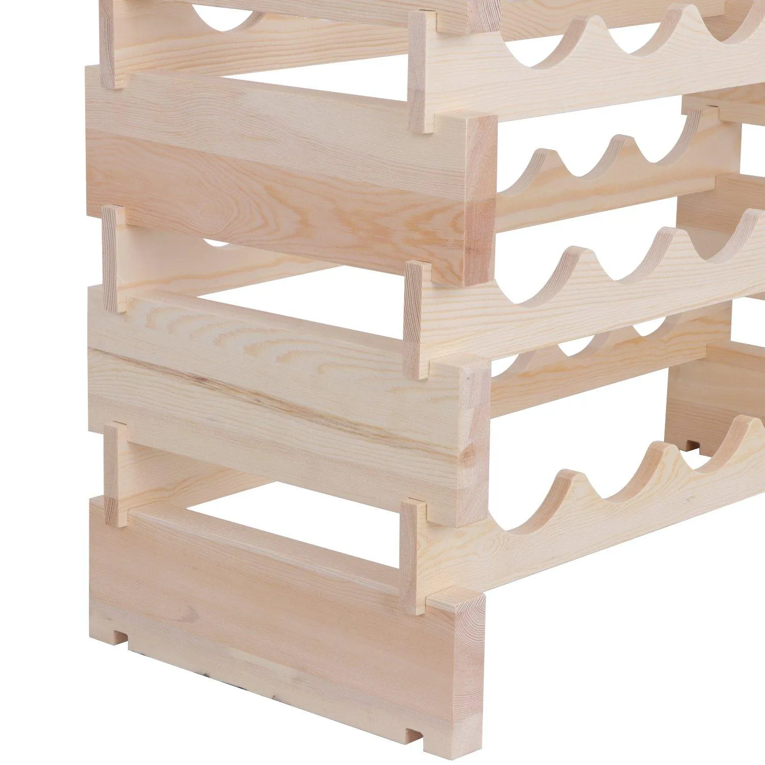 ZENY™ Compact Free-Standing Wine Rack 36 Bottles Stackable Storage 6 Tier Solid Secured Wood Display Shelves